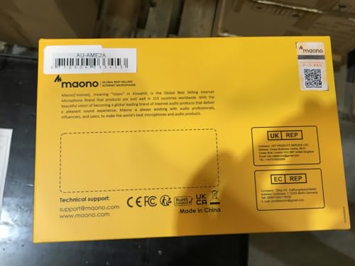 MAONO AME2A - Interfaz de audio USB-C AME2A, efectos integrados, entrada XLR e Inst, micrófono incluido