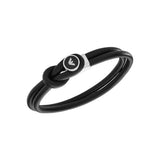 Emporio Armani Pulsera para Hombre, 18.50cm Pulsera de Acero Inoxidable de Plata, EGS2212040, Negro Plomo