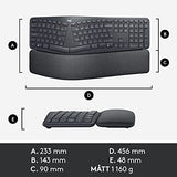 Logitech ERGO K860 for Business, Teclado partido inalámbrico - Diseño ergonómico, Tecnología Logi Bolt segura, Bluetooth, Certificación global, Windows/Mac/Chrome/Linux, QWERTY US Internacional - Gris