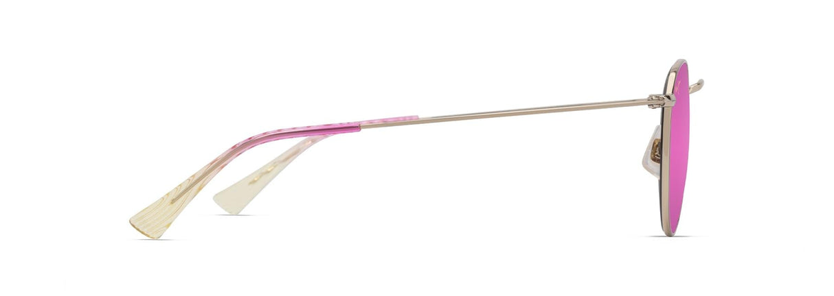 Maui Jim Pukaua Gafas, Shiny Lt Gold W/Pink & Yellow, 50-21-145 Unisex Adulto
