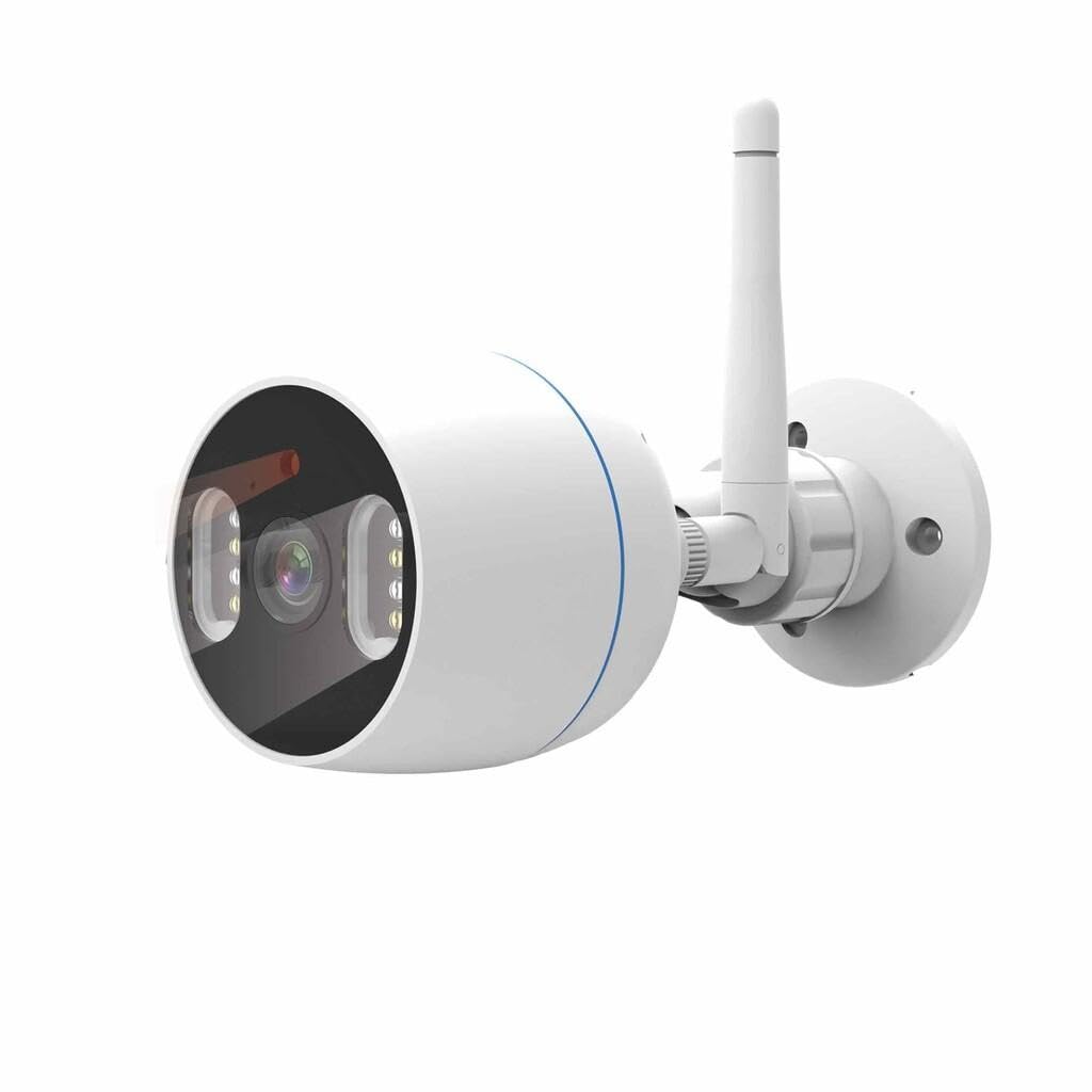 Cámara exterior 1080p 2MP con visión nocturna a color para vigilancia y seguridad en exteriores.