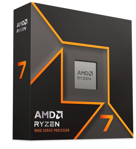 AMD Ryzen 7 9700X Procesador (8 núcleos/16 Threads) 65W DTP, Socket AM5, 40MB Caché, Reloj de Aumento máx. hasta 5.5 GHz, sin Ventilador