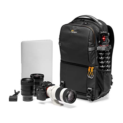 Lowepro Fastpack BP 250 AW III - Mochila para Cámara Refelx DSLR Sin Espejo, con Acceso QuickDoor, Compartimento Para Portátil de 13”, Para Cámaras Nikon D850, 300D Ripstop, Color Negro
