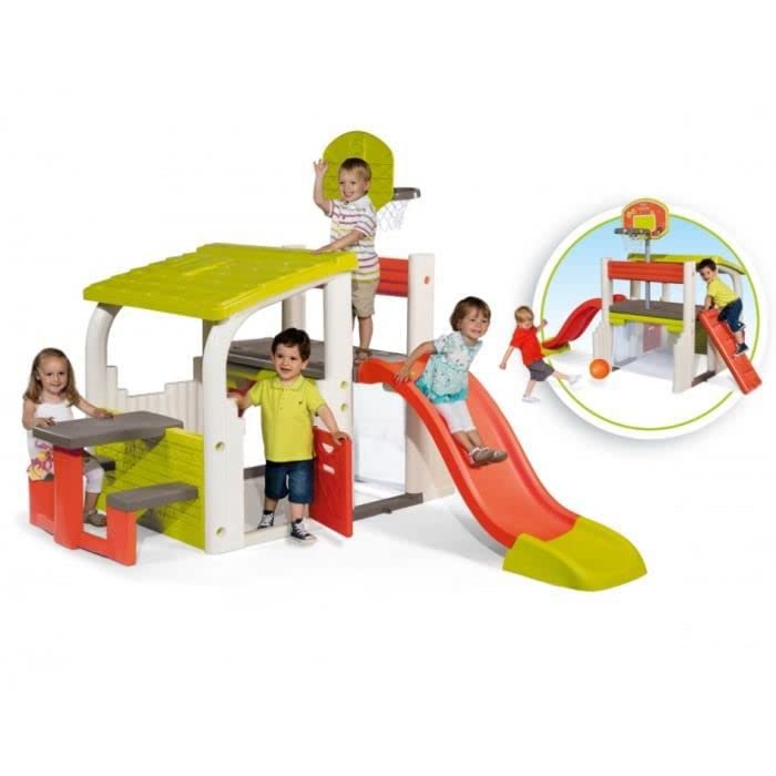 Smoby - Área Multijuegos, Rojo/Verde/Blanco/Gris (840203)