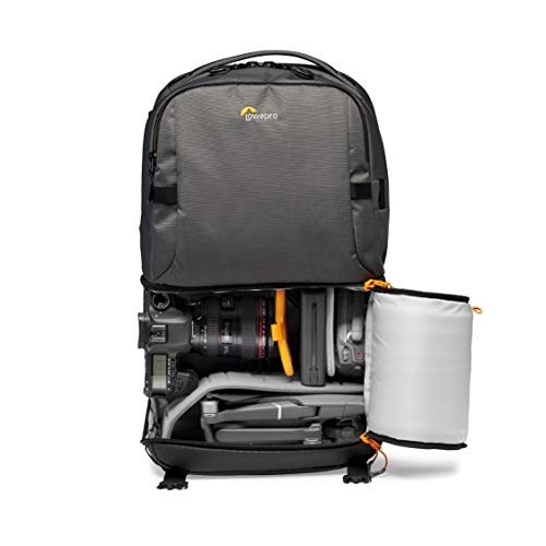 Lowepro Fastpack BP 250 AW III - Mochila para Cámara Refelx DSLR Sin Espejo, con Acceso QuickDoor, Compartimento Para Portátil de 13”, Para Cámaras Nikon D850, 300D Ripstop, Color Gris