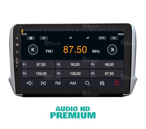 Radio de Coche para Peugeot 2008 208 Android GPS Bluetooth WiFi USB Dab+ Touchscreen 10" 8core Carplay AndroidAuto