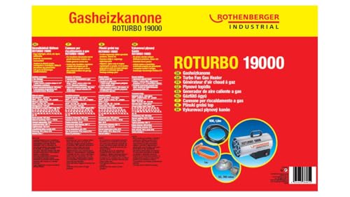 Rothenberger Industrial 1500000051 RoTurbo - Soplador con encendido piezoeléctrico, manguera y regulador, 18,2 kW, peso 5 kg