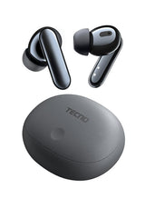 Tecno True 1 TWS Auriculares in-Ear con reducción de Ruido con Graves Profundos, 45 Horas de reproducción, IPX5 Resistente y Compartimento para batería portátil, Gris