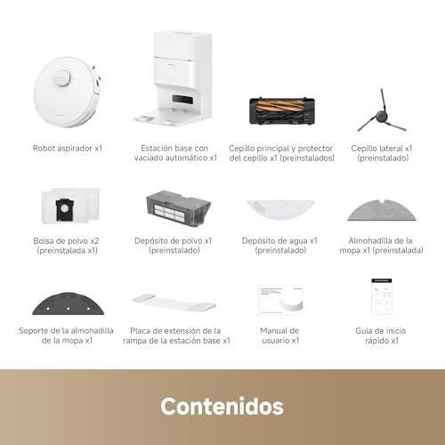 DREAME D20 Pro Plus Robot Aspirador y Fregado 2 en 1, 13.000 Pa, Cepillo Doble para Pelo de Mascotas, Limpieza de Esquinas, Vaciado, Navegación LDS, Esquiva con Láser, Suelos Duros/Alfombras, 5200 mAh