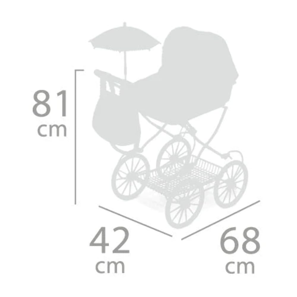 Coche Muñeca Plegable Con Sombrilla Provenza 46X68X81Cm. Bolso Convertible En Canastilla.
