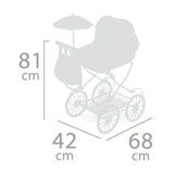 Coche Muñeca Plegable Con Sombrilla Provenza 46X68X81Cm. Bolso Convertible En Canastilla.