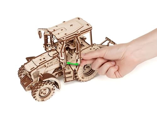 EWA Eco-Wood-Art ARADO 3D de Madera-Rompecabezas para Adultos y Adolescentes, 14+ -Montaje sin pegamento-325 Piezas, Color natuurlijk, Medium (Tractor BELARUS-82.3 with PLOW)