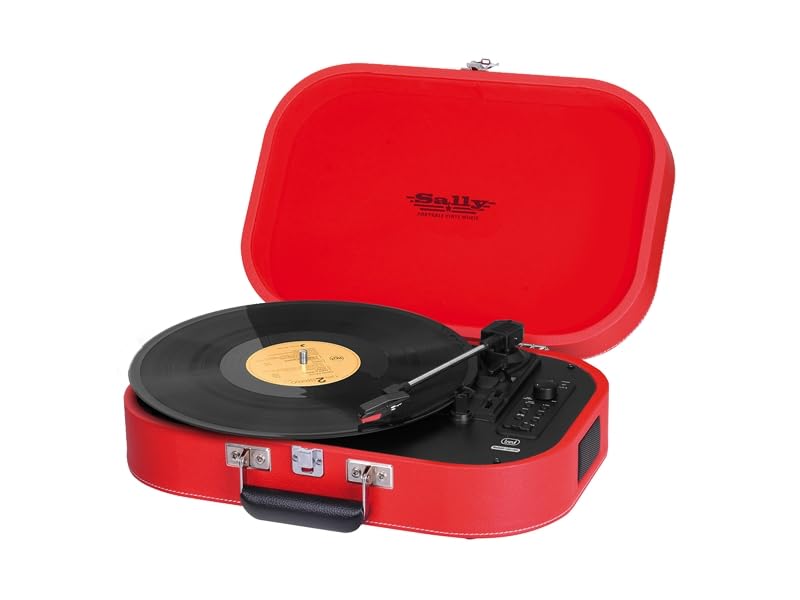 Tocadiscos Trevi TT 1020 BT Estéreo Bluetooth USB Batería Recargable Rojo