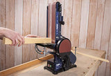 FERM Lijadora de banda - 350W - 150mm - Incluye 2 bandas de lijado (P80 y P120) y 2 discos de lijado (P80 y P120)