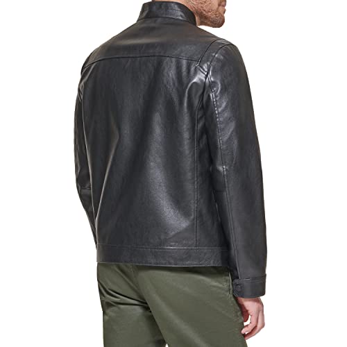 Dockers The Dylan-Chaqueta de Piel sintética, Negro, L para Hombre