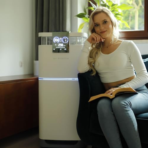 Purificador de Aire Air Essence Cyclone, 115-130m2, CADR 1000m3/h, Blanco, Air Purifier, Esterilización UVC, Neutralizador De Olores, Sensor de purificador aire Contaminantes y Control Remoto