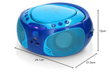 Lenco SCD-650 Reproductor de CD para niños - Radio CD - Karaoke - Sistema estéreo - Boombox - Reproductor de CD/MP3 y USB - Potencia 2 x 2 W RMS - Función Sing-A-Long - Micrófono - Azul