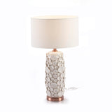 LAMPARA SOBREMESA SIN PANTALLA 17X15X52 CERAMICA BLANCO/METAL COLOR COBRE