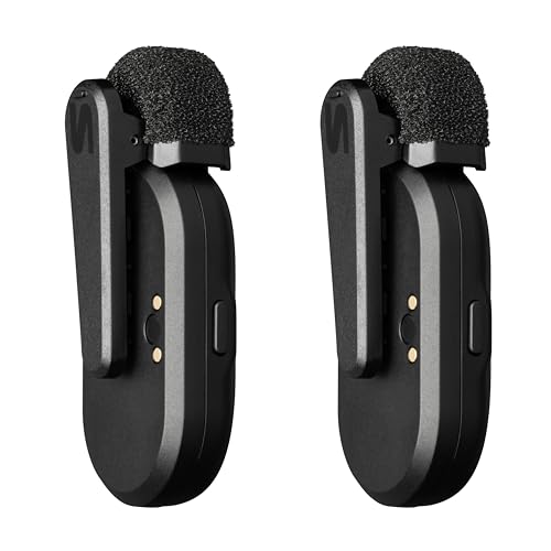 Shure MoveMic Two Kit- Pro Direct to Phone Micrófono inalámbrico Lavalier para iPhone y Android, Bluetooth Mini Mic, Carga de 24 horas, Configuración rápida, IPX4, Portable Clip Lavs (MV-TWO-KIT-Z6)