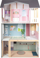 Small Foot Casa de muñecas Villa de Ensueño XL, 3 Pisos, muñecas de hasta 30 cm, Escala 1:6, Aspecto de Madera, 12730