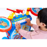Lexibook, Paw Patrol, Set electrónico para niños, Juego de Juguete Musical, Sonido de batería Realista, Teclado de 8 Teclas, Enchufe MP3, Asiento Incluido, Azul/Rojo, K610PA
