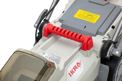 IKRA cortacésped Mulching ICM 2033 con 2X batería y Cargador, Ahorro de Espacio, Superficies de césped de hasta 150m²