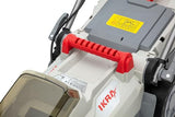 IKRA cortacésped Mulching ICM 2033 con 2X batería y Cargador, Ahorro de Espacio, Superficies de césped de hasta 150m²