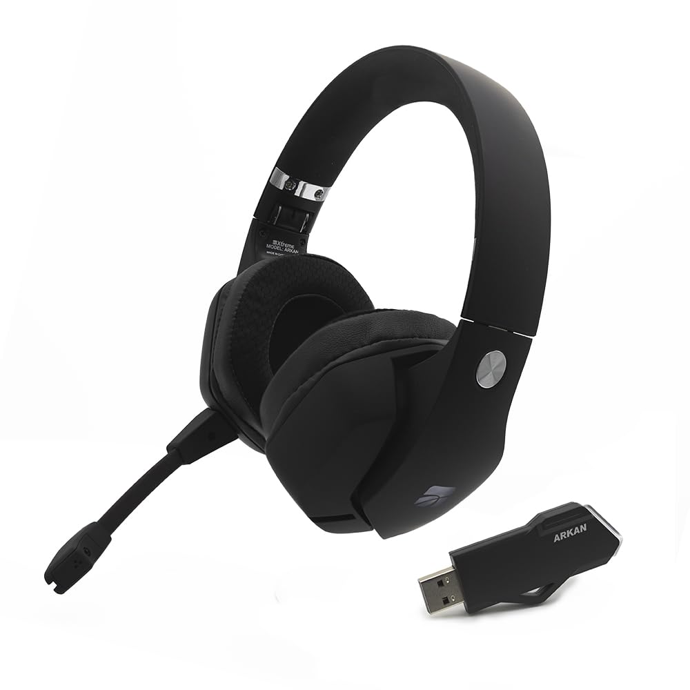 Xtreme Videogames Arkan 90490 - Auriculares para Gaming inalámbricos con micrófono, Control de Volumen, iluminación LED, 2,4 GHz, compatibles con Plays 5/4