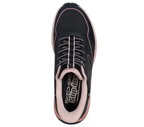 Skechers Switch Back Mist, Zapatillas Mujer, Black Textile/Synthetic/Pink Trim, 38 EU