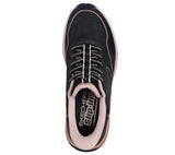 Skechers Switch Back Mist, Zapatillas Mujer, Black Textile/Synthetic/Pink Trim, 38 EU