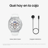 Samsung Galaxy Watch8 Classic 46mm, LTE, Correa Híbrida, Smartwatch con Diseño con Bisel Giratorio, Garantía 3 Años + 1 año Extra, Blanco (Versión Española)