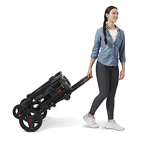Radio Flyer Voya Stroller Wagon, Cochecito Doble, 2 Asientos Altos Cara a Cara, toldo Ajustable con protección UV, Bandeja para Aperitivos, Gris