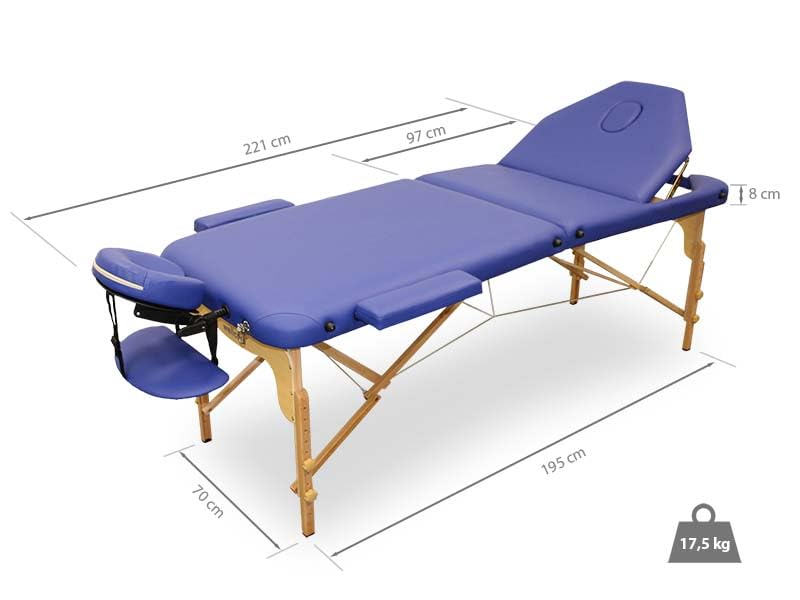 QUIRUMED Camilla de Masaje Plegable WELLCORE, con Respaldo abatible, Fabricada en Madera, Polipiel, 195 x 70 cm, Altura Regulable, Cabezal extraíble, Agujero Facial, Color Negro, hasta 225 kg