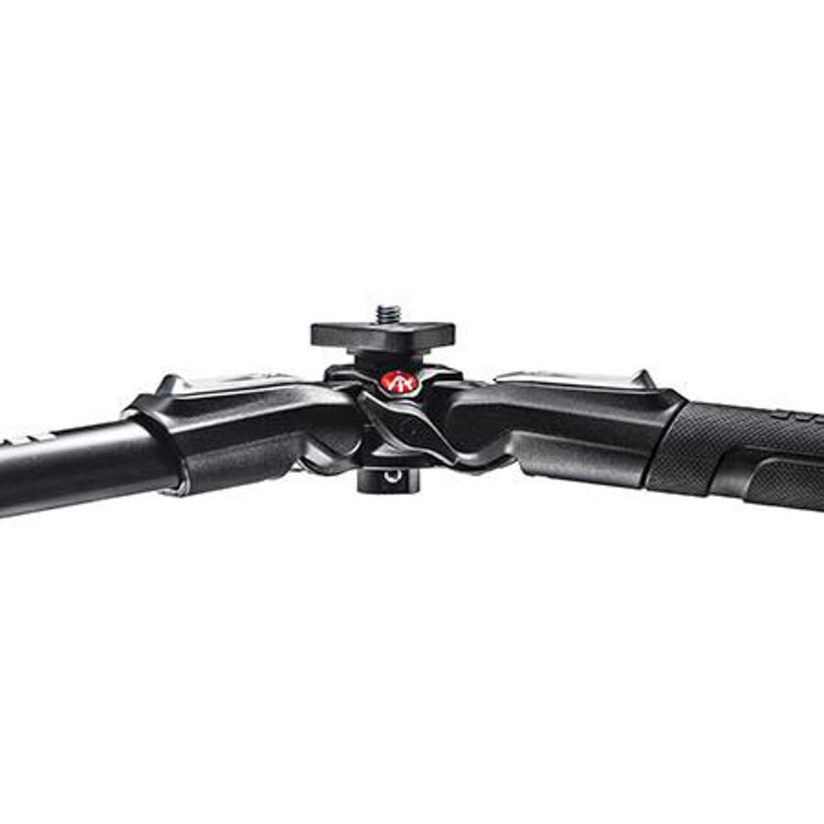 Manfrotto 190X - Kit trípode y rótula 2 Way fluida, 3 Secciones, Aluminio