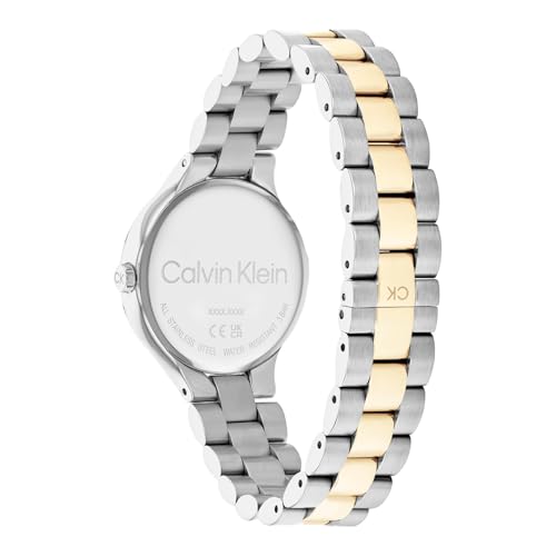 Calvin Klein Reloj Analógico de Cuarzo para Mujer Colección Linked Bracelet 32MM con Correa de Acero Inoxidable Bicolor - 25200132
