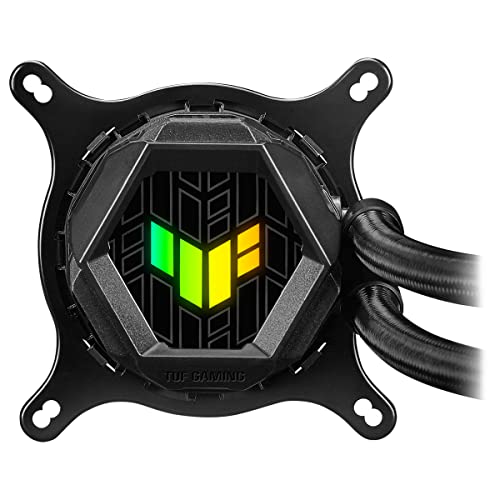 TUF Gaming LC 240 ARGB - Sistema de refrigeración líquida todo en uno con Aura Sync y dos ventiladores de radiador TUF ARGB de 120 mm