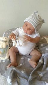 Muñeco Reborn Teo,Reborn DE Vinilo DE Silicona DE 52CM Y 2,3KG.Modelos EXCLUSIVOS,con Certificado de utenticidad,Vestido Y con COMPLEMENTOS DE UN Bebe Real.