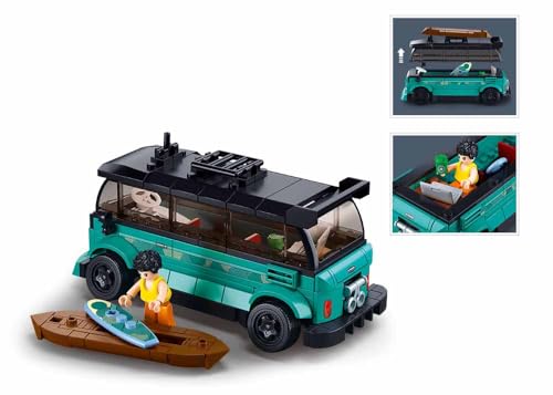 Sluban TS-1 Surf Car M38-B1191 - Maqueta de Coche (Escala 1/35, 276 Piezas, 8-14 años), Color Turquesa y Negro