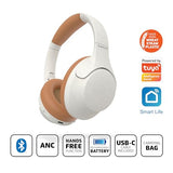 Lenco HPB-830 - Auriculares Bluetooth Over-Ear - ANC Active Noise Cancelling - Batería Bluetooth 5.3-400mAh - Entrada USB-C - Ecualizador a través de App - Gris