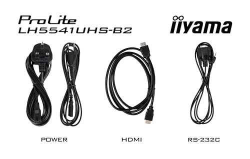 iiyama Prolite LH5541UHS-B2 - Pantalla Digital IPS LED 4K UHD VGA HDMI Audio in/out USB2.0 RS-232c RJ45 24/7 (139 cm), Color Negro