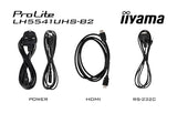 iiyama Prolite LH5541UHS-B2 - Pantalla Digital IPS LED 4K UHD VGA HDMI Audio in/out USB2.0 RS-232c RJ45 24/7 (139 cm), Color Negro