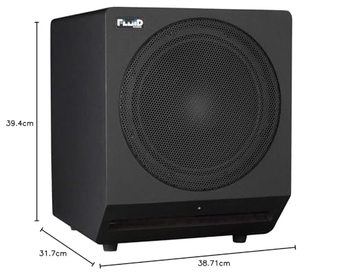 Fluid Audio F10S subwoofer de Estudio (subwoofer Activo para Estudios domésticos, woofer de 10 Pulgadas, 200 vatios, Filtro de Paso bajo Variable, diseño Compacto),Negro
