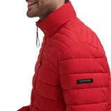 Calvin Klein Full Zip Down Puffer Coat Chaqueta, Rojo Profundo, XL Hombres