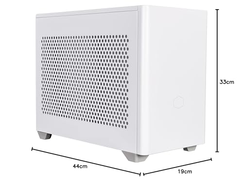 Cooler Master MasterBox NR200P Caja Ordenador Mini ITX, Panel Lateral Cristal Templado, Opciones de Enfriamiento óptimos, Exposición GPU Vertical, Accesibilidad 360 Grados Sin Herramientas, Blanco