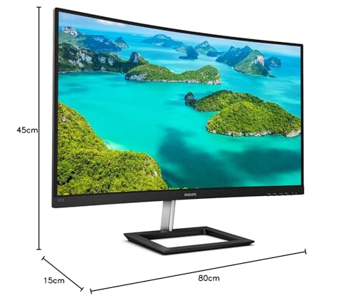 Philips 325E1C Monitor 32 Pulgadas QHD Curvo, 75Hz, VA, 4 ms GtG, Adaptive Sync., FreeSync (2560x1440, 1x HDMI 1.4, 1x DP 1.2), Negro
