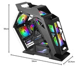 Mars Gaming MC61, Caja PC Gaming Compacta Micro-ATX, 4 Ventiladores 12cm, ARGB Chroma, Doble Ventana Cristal Templado, Negro