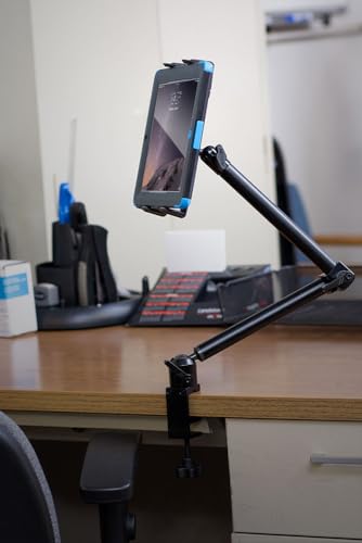 ARKON TAB802 - Soporte de Abrazadera para Tablet de Escritorio o Silla de Ruedas con Brazo de 22 Pulgadas para iPad Air iPad Pro, iPad 4, 3, 2, Galaxy Tab S 10.5, Color Negro