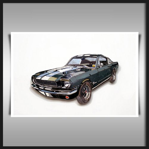 Ford MUSTAND Bullitt DVD Tribute 42x30 (106x76 cms) SIN Marco DE IMPRESIÓN Arte DE Lona