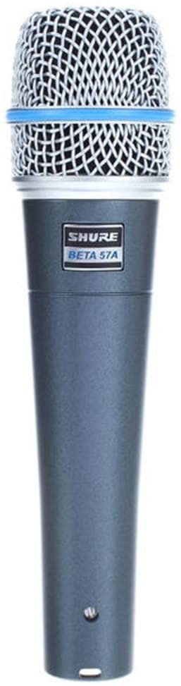 Shure BETA 57A Instrument Micrófono - MIC dinámico supercardioid para aplicaciones vocales e instrumentales con alto elemento de neodimio de salida de alta salida