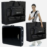 Master Massage Tumbona de Masaje portátil, Plegable, de Madera, con cojín Musical, Piel, Negro, 76 cm